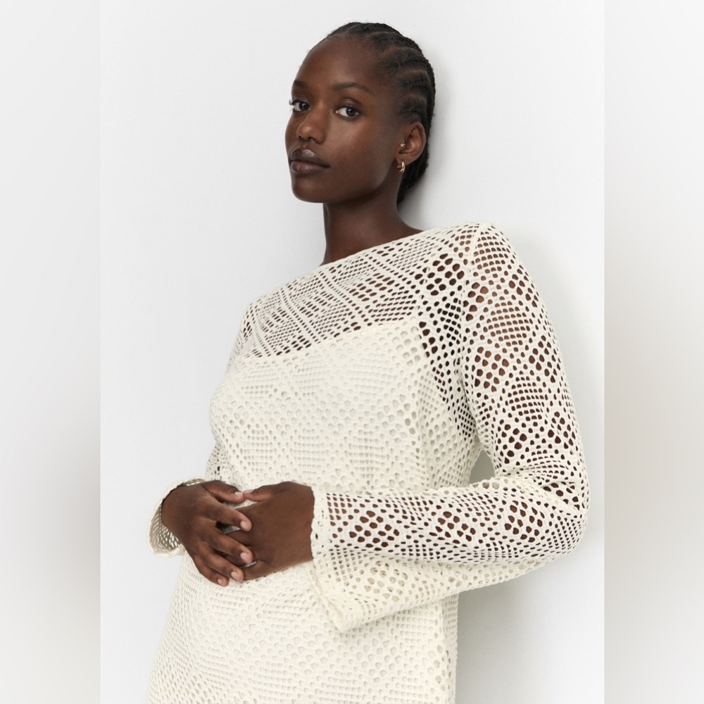 MANGO Geometric Pattern Openwork Dress - Picture 7 of 7